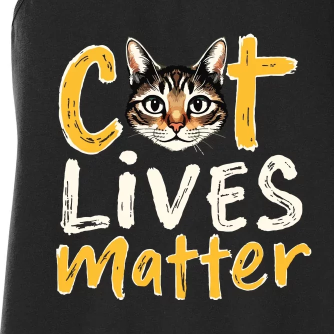 Cat Lives Matter Women's Racerback Tank