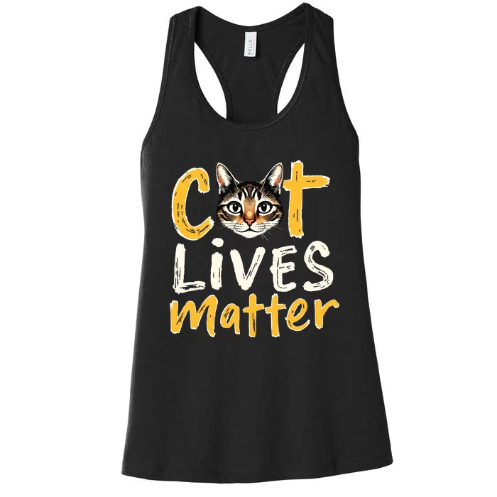 Cat Lives Matter Women's Racerback Tank