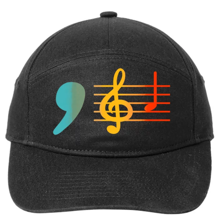 Comma La Music Notes Kamala Harris Music Teacher Elections 7-Panel Snapback Hat