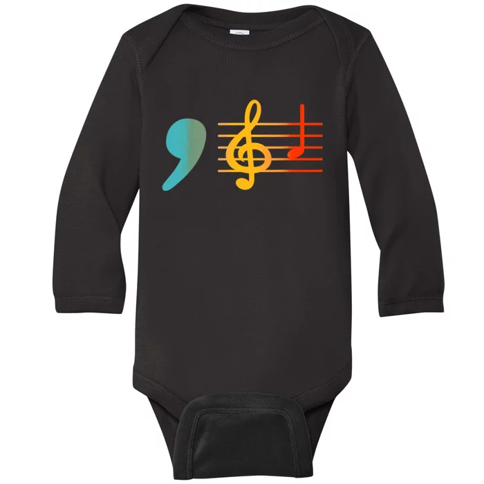 Comma La Music Notes Kamala Harris Music Teacher Elections Baby Long Sleeve Bodysuit