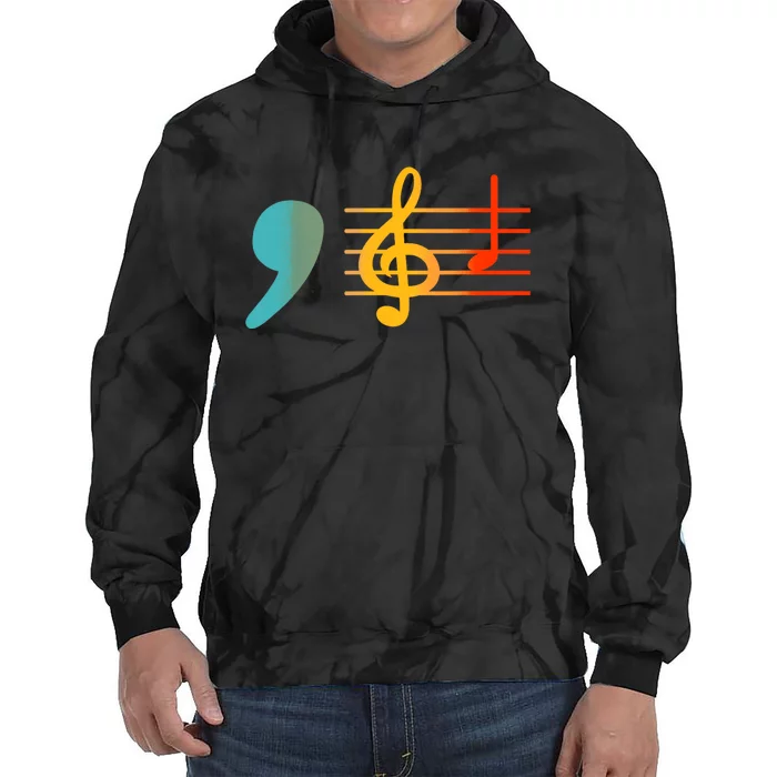 Comma La Music Notes Kamala Harris Music Teacher Elections Tie Dye Hoodie