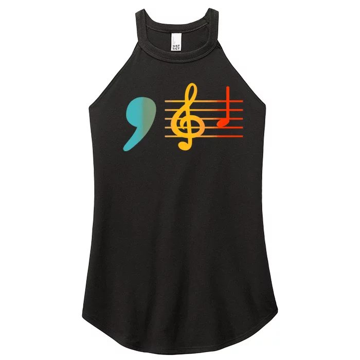 Comma La Music Notes Kamala Harris Music Teacher Elections Women’s Perfect Tri Rocker Tank