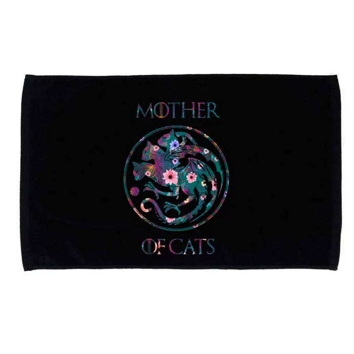 Cat Lovers Meaningful Gift Mother Of Cats With Floral Art Gift Microfiber Hand Towel