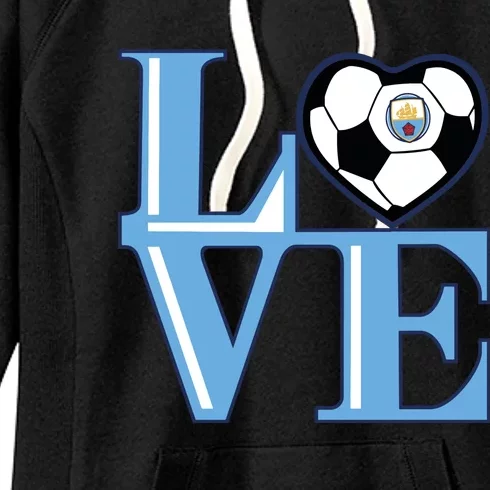 Cool Love Man City Soccer Team Women's Fleece Hoodie