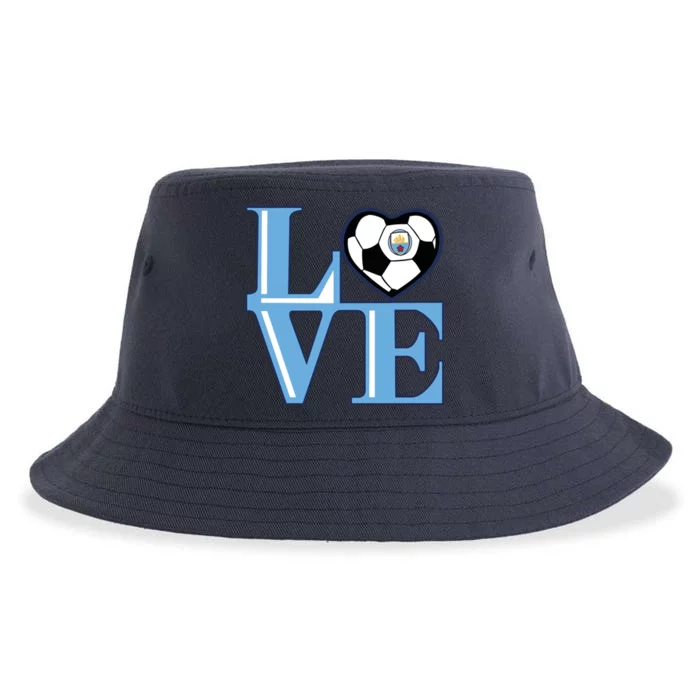 Cool Love Man City Soccer Team Sustainable Bucket Hat