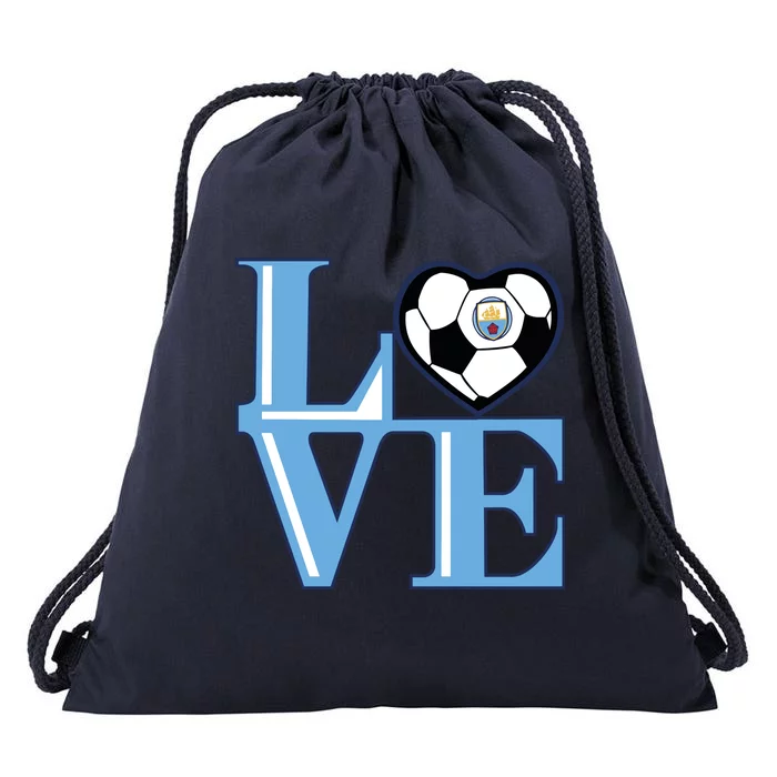 Cool Love Man City Soccer Team Drawstring Bag