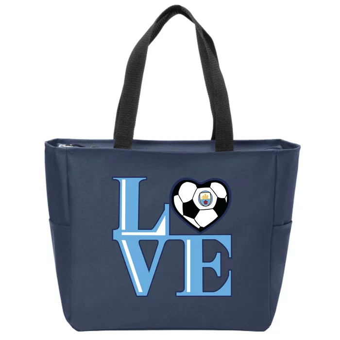 Cool Love Man City Soccer Team Zip Tote Bag