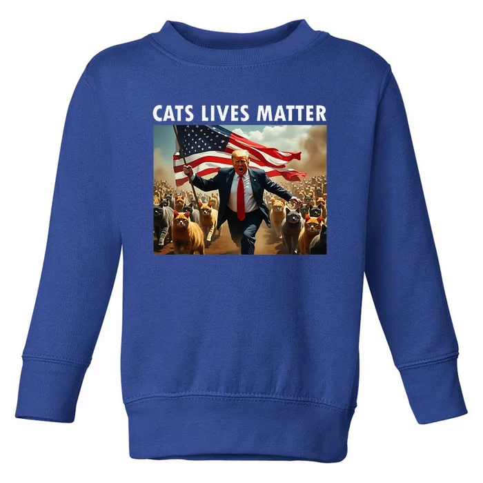 Cat Lives Matter Pres Election 2024 Cats Dogs Pets Toddler Sweatshirt