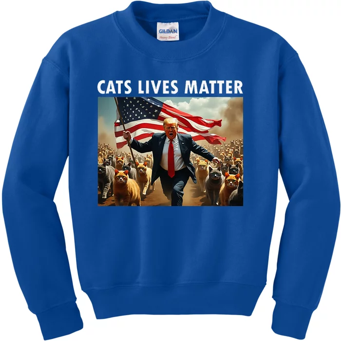 Cat Lives Matter Pres Election 2024 Cats Dogs Pets Kids Sweatshirt