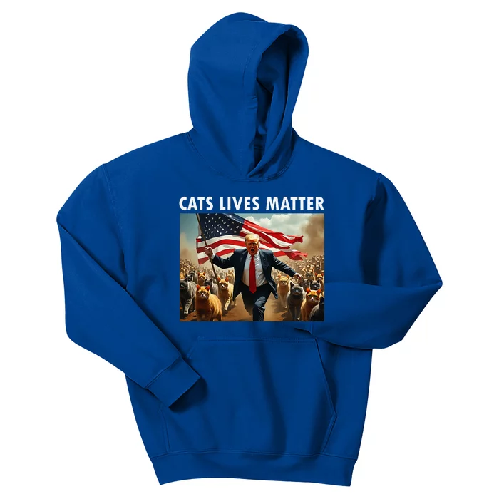 Cat Lives Matter Pres Election 2024 Cats Dogs Pets Kids Hoodie