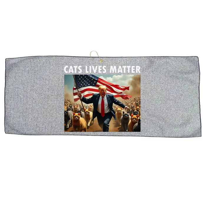 Cat Lives Matter Pres Election 2024 Cats Dogs Pets Large Microfiber Waffle Golf Towel