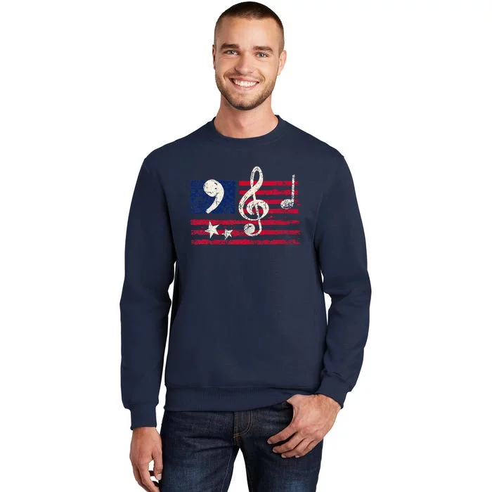 Comma La Music Notes Music Teacher Elections Kamala Harris Tall Sweatshirt