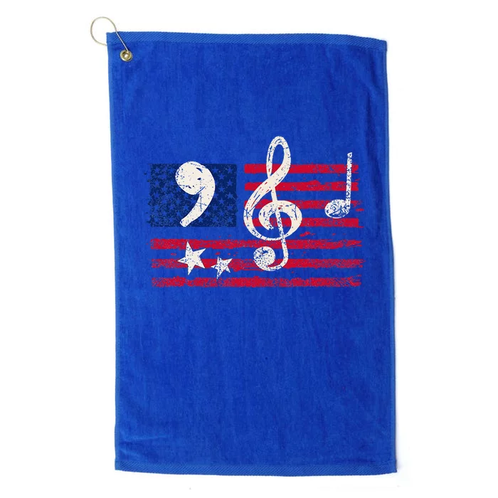 Comma La Music Notes Music Teacher Elections Kamala Harris Platinum Collection Golf Towel