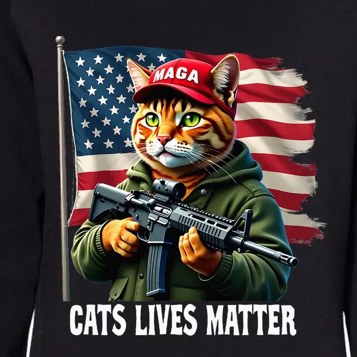 Cats Lives Matter Funny Trump 2024 Cat Maga Womens California Wash Sweatshirt