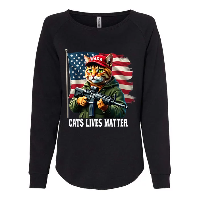 Cats Lives Matter Funny Trump 2024 Cat Maga Womens California Wash Sweatshirt