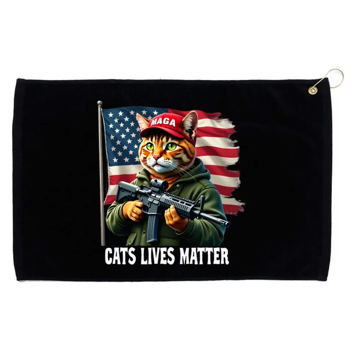 Cats Lives Matter Funny Trump 2024 Cat Maga Grommeted Golf Towel