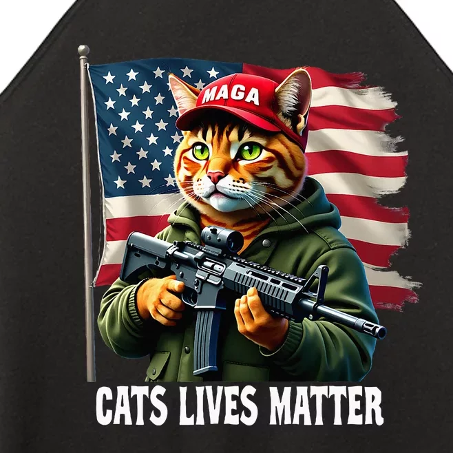 Cats Lives Matter Funny Trump 2024 Cat Maga Women’s Perfect Tri Rocker Tank