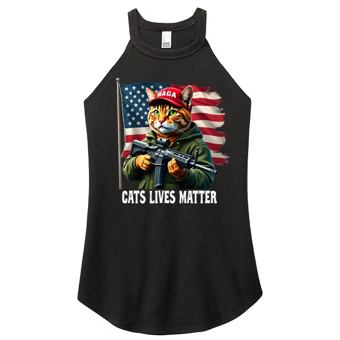 Cats Lives Matter Funny Trump 2024 Cat Maga Women’s Perfect Tri Rocker Tank