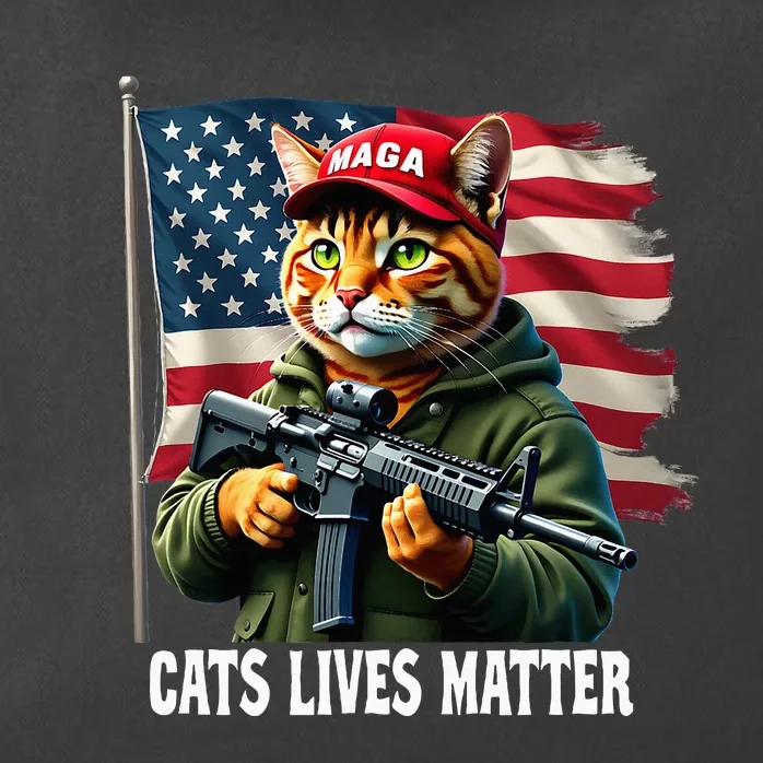 Cats Lives Matter Funny Trump 2024 Cat Maga Zip Tote Bag