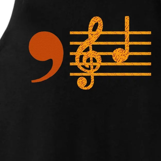 Comma La Music Notes Kamala Music Teacher Ladies Tri-Blend Wicking Tank