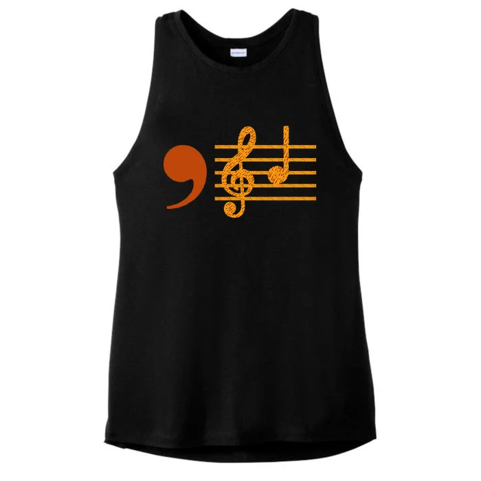 Comma La Music Notes Kamala Music Teacher Ladies Tri-Blend Wicking Tank