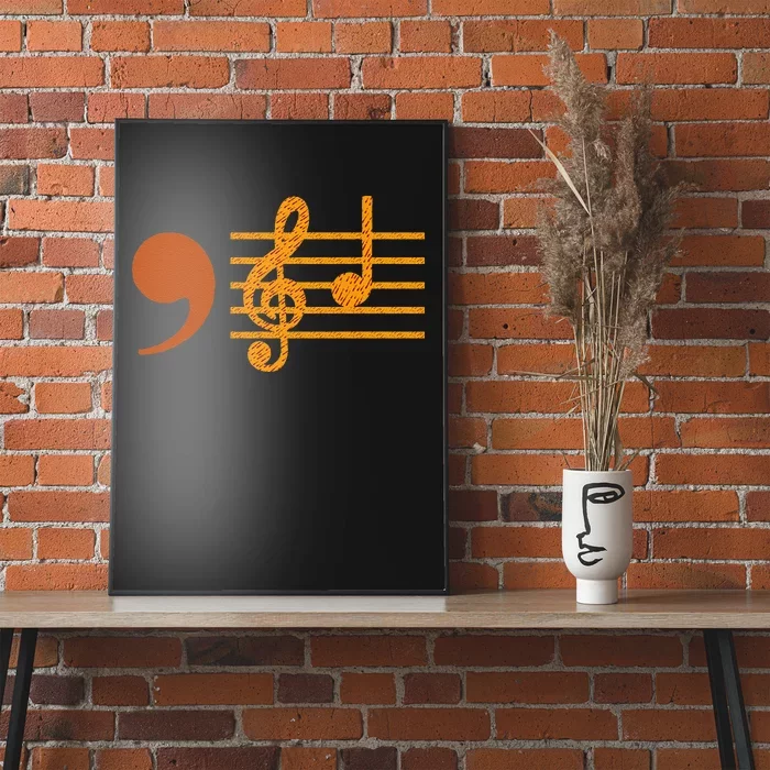 Comma La Music Notes Kamala Music Teacher Poster