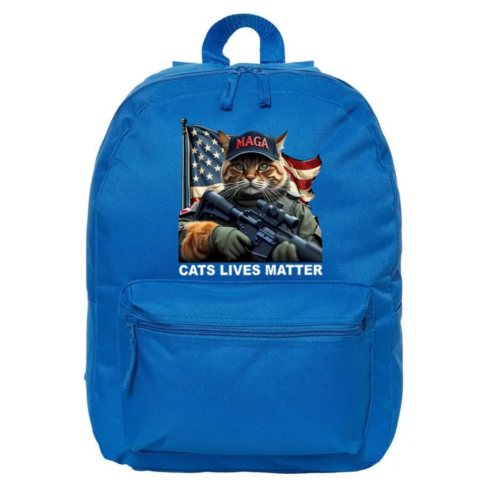 Cats Lives Matter Funny Trump 2024 Cat Maga 16 in Basic Backpack