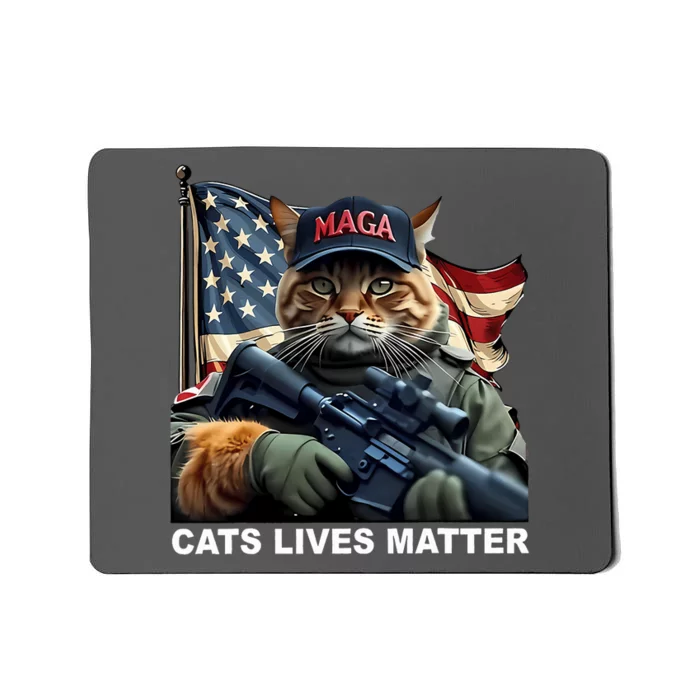 Cats Lives Matter Funny Trump 2024 Cat Maga Mousepad