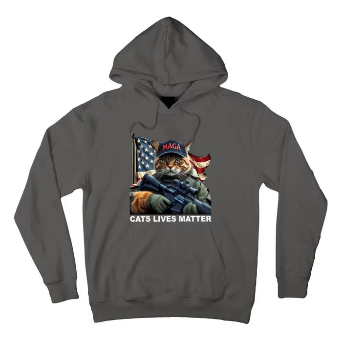 Cats Lives Matter Funny Trump 2024 Cat Maga Tall Hoodie