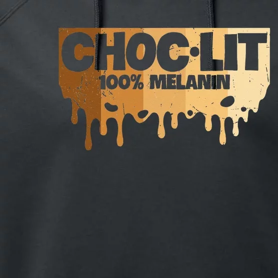 Choc Lit Melanin Queen African Afro Pride Black Historty Performance Fleece Hoodie