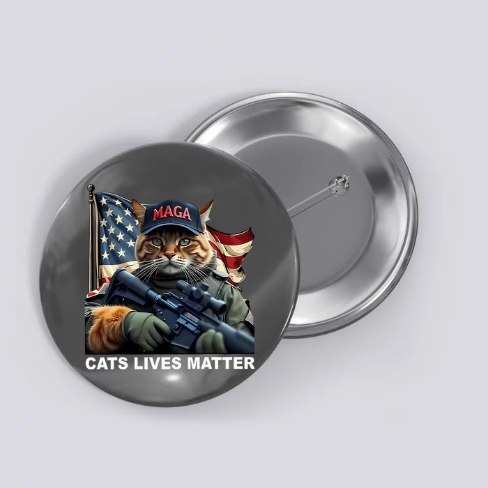 Cats Lives Matter Funny Trump 2024 Cat Maga Button