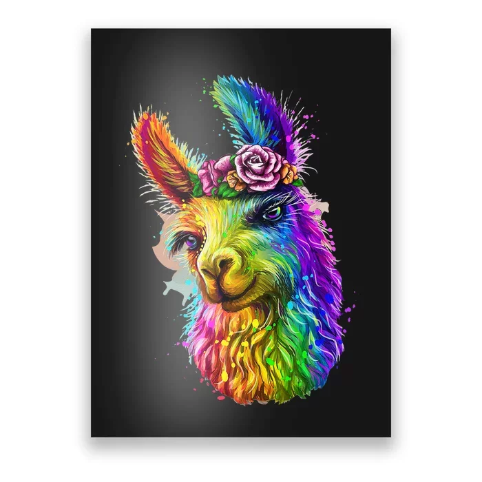 Cute Llama Mom For Llama Lovers Colorful Art Llama Poster