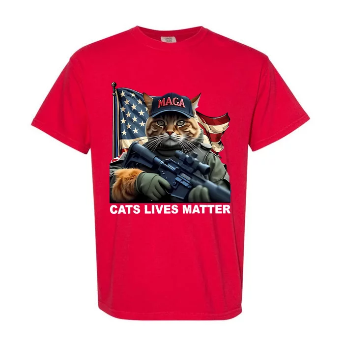 Cats Lives Matter Funny Trump 2024 Cat Maga Garment-Dyed Heavyweight T-Shirt