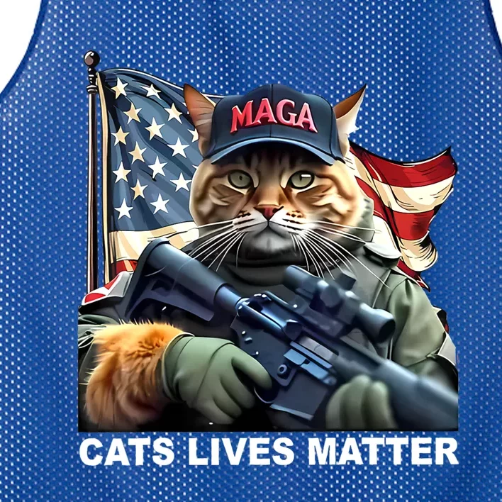 Cats Lives Matter Funny Trump 2024 Cat Maga Mesh Reversible Basketball Jersey Tank