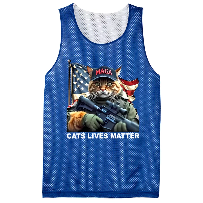 Cats Lives Matter Funny Trump 2024 Cat Maga Mesh Reversible Basketball Jersey Tank