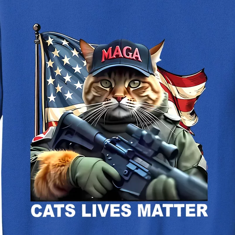 Cats Lives Matter Funny Trump 2024 Cat Maga Tall Sweatshirt