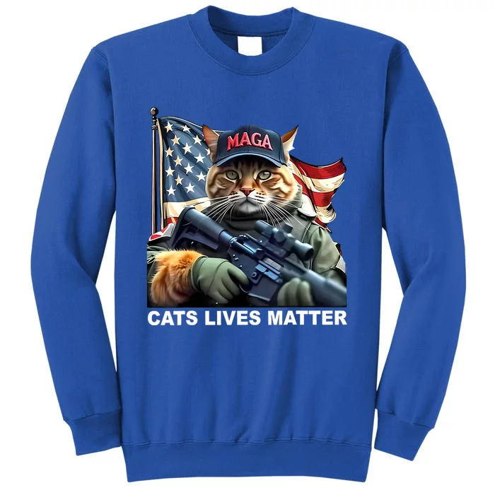 Cats Lives Matter Funny Trump 2024 Cat Maga Tall Sweatshirt