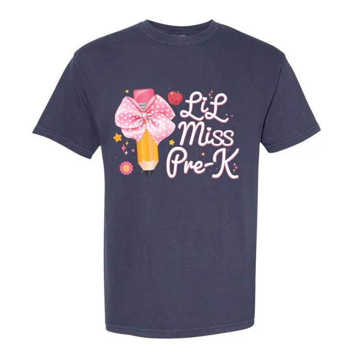 Cute Lil Miss Pre K Pre School New School Year Garment-Dyed Heavyweight T-Shirt