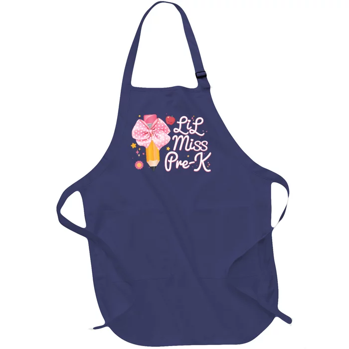 Cute Lil Miss Pre K Pre School New School Year Full-Length Apron With Pocket