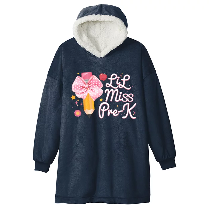 Cute Lil Miss Pre K Pre School New School Year Hooded Wearable Blanket