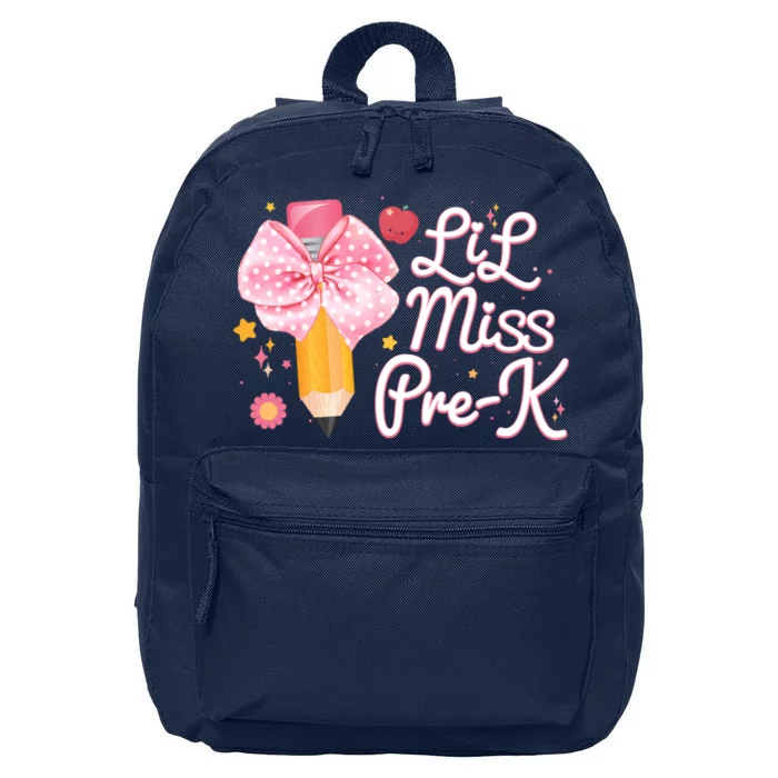 Cute Lil Miss Pre K Pre School New School Year 16 in Basic Backpack