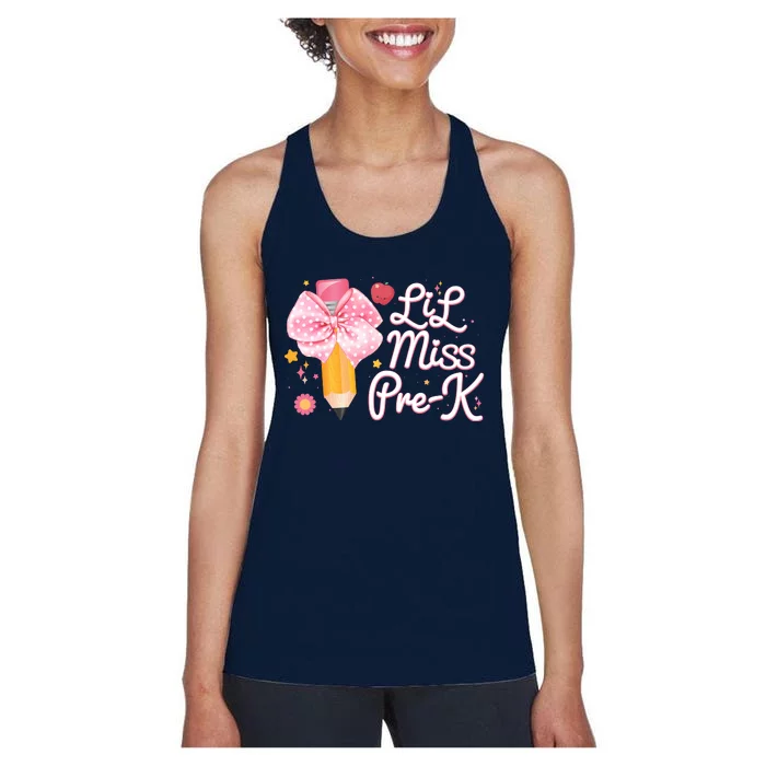 Cute Lil Miss Pre K Pre School New School Year Women's Racerback Tank