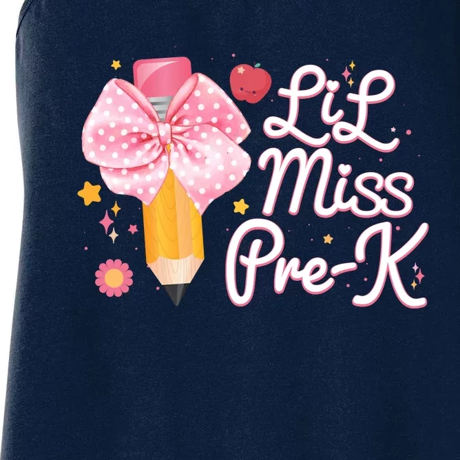 Cute Lil Miss Pre K Pre School New School Year Women's Racerback Tank