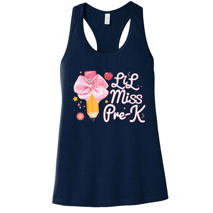 Cute Lil Miss Pre K Pre School New School Year Women's Racerback Tank