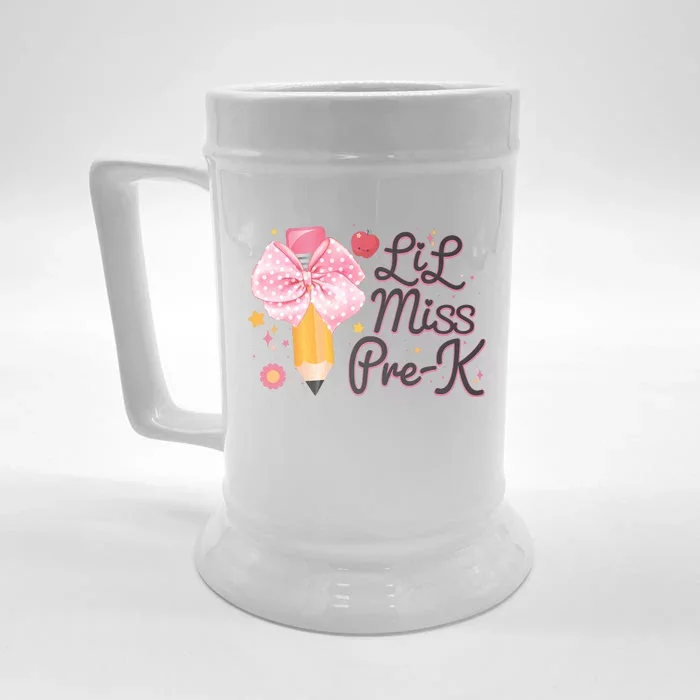 Cute Lil Miss Pre K Pre School New School Year Front & Back Beer Stein