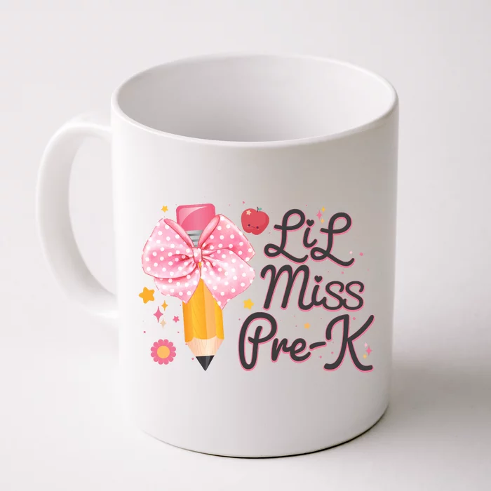 Cute Lil Miss Pre K Pre School New School Year Front & Back Coffee Mug