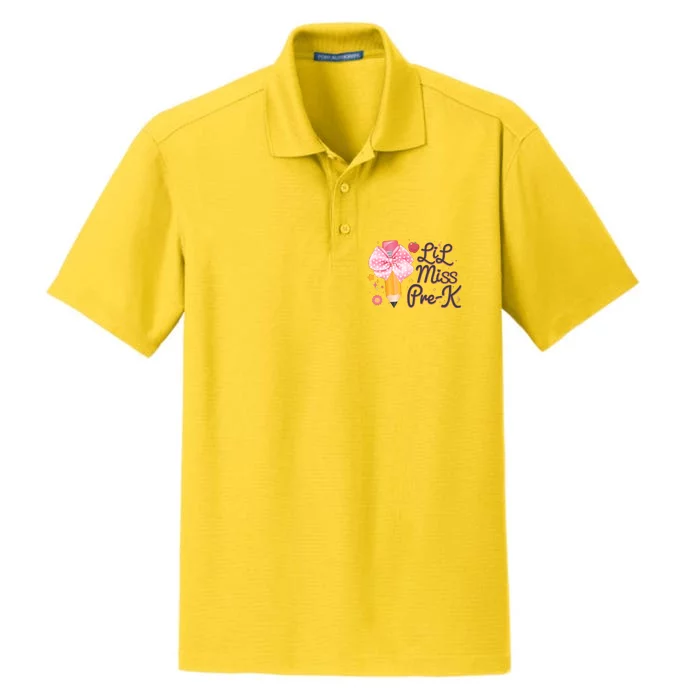 Cute Lil Miss Pre K Pre School New School Year Dry Zone Grid Performance Polo