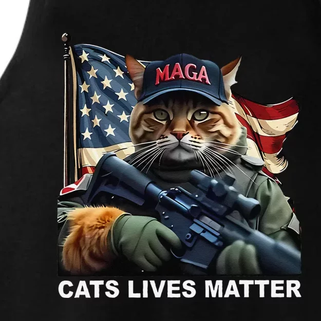 Cats Lives Matter Funny Trump 2024 Cat Maga Gift Ladies Tri-Blend Wicking Tank