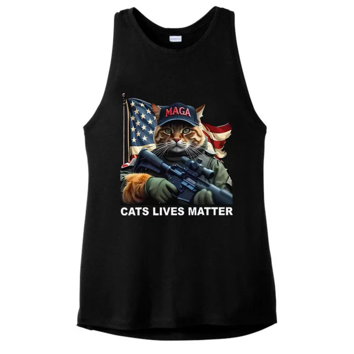 Cats Lives Matter Funny Trump 2024 Cat Maga Gift Ladies Tri-Blend Wicking Tank