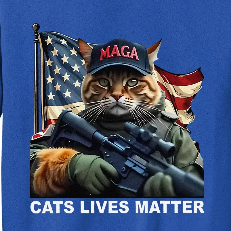 Cats Lives Matter Funny Trump 2024 Cat Maga Gift Sweatshirt